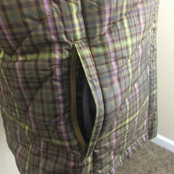 Lands’ End Vest Womens S  Green Quilted Full Zip Plaid Pockets - Picture 8 of 12